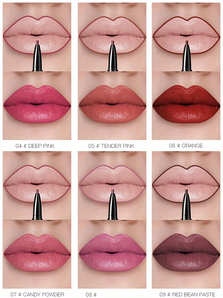 16-Color Double Ended Lip Gloss Stick - Smudge-Proof, Matte Velvet Texture, Long-Lasting, 2-in-1 Lip Liner and Lip Gloss Makeup - Perfect for Everyday Use