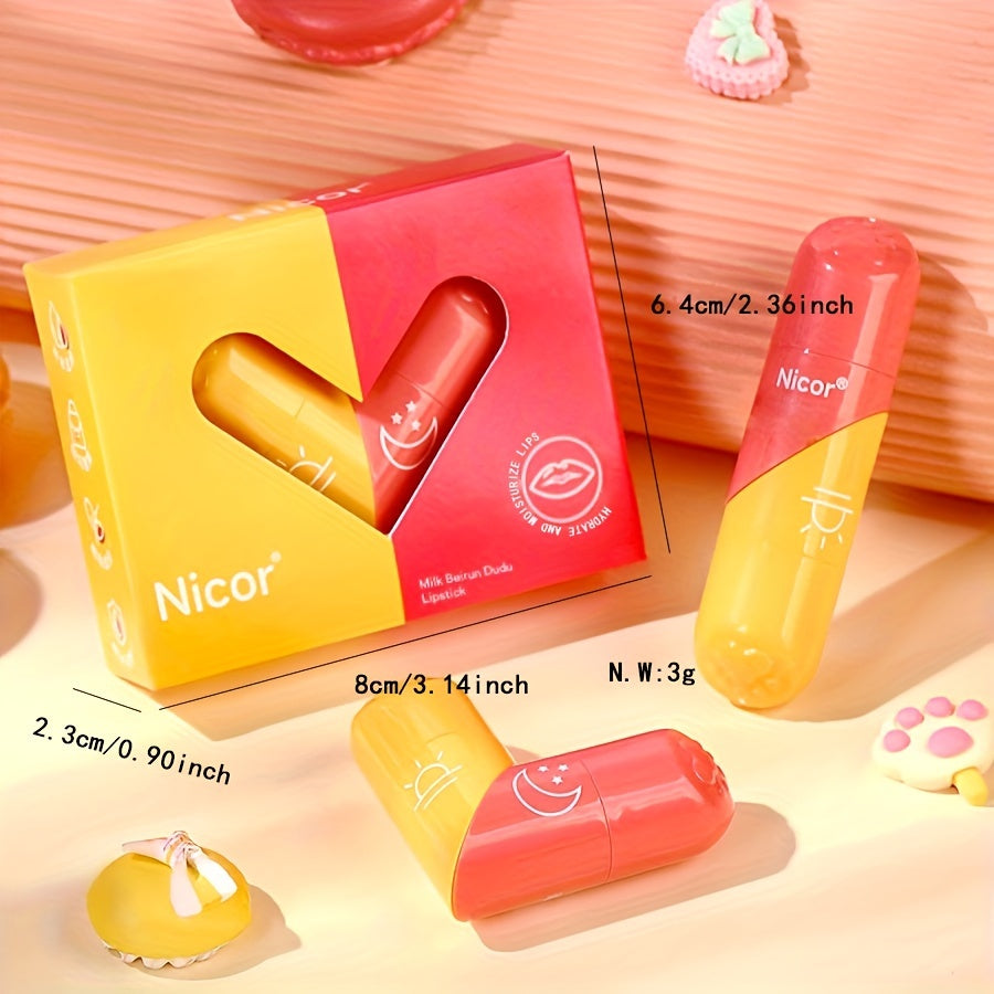Matching lip balm couples lip balm moisturizing long-acting moisturizing I hydrating double-headed vitamin E fruit-flavored lip balm