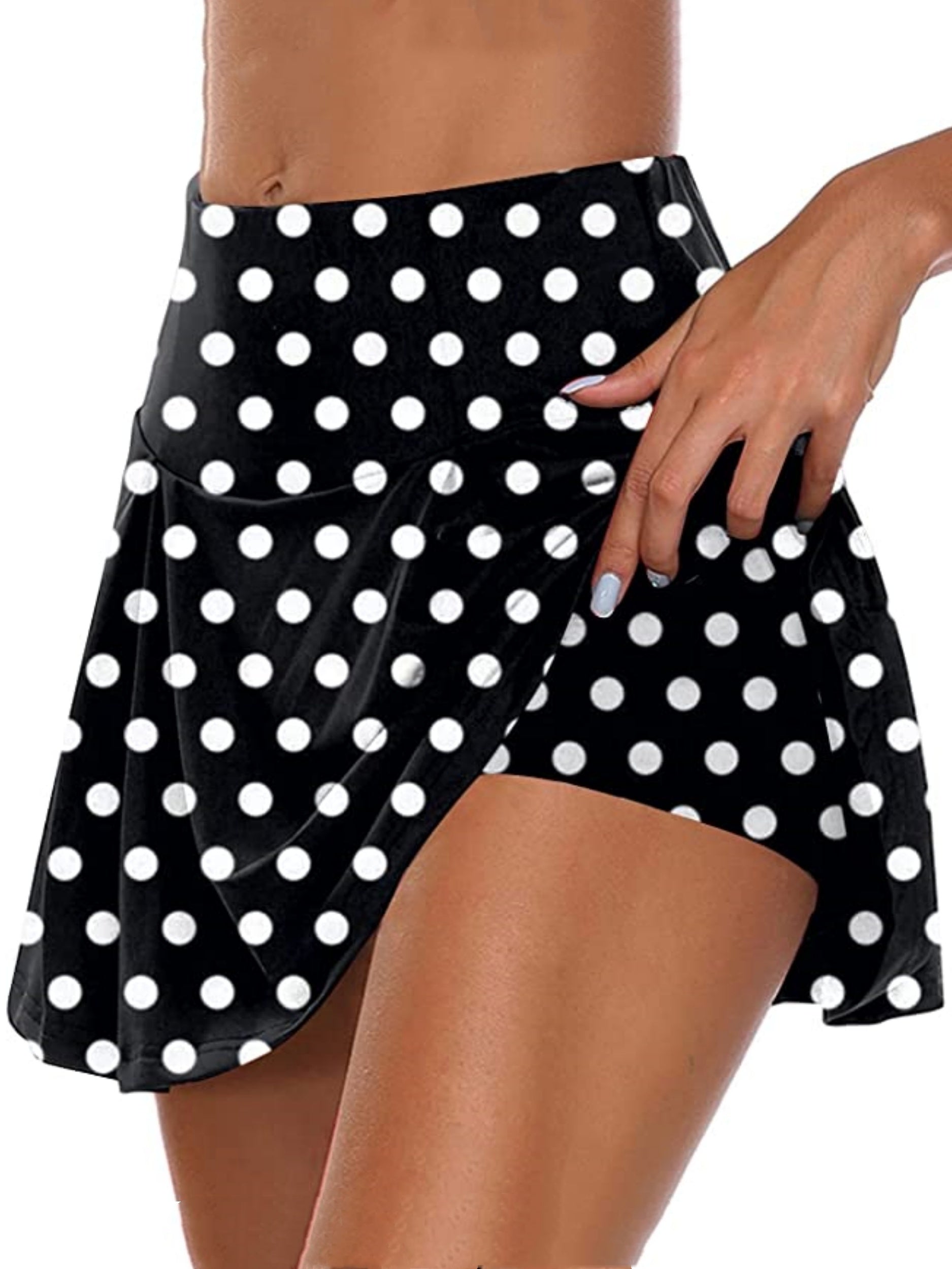 Summer Skort Solid Shorts, Sexy High Waist Fashion Biker Skort Shorts, Women's Clothing