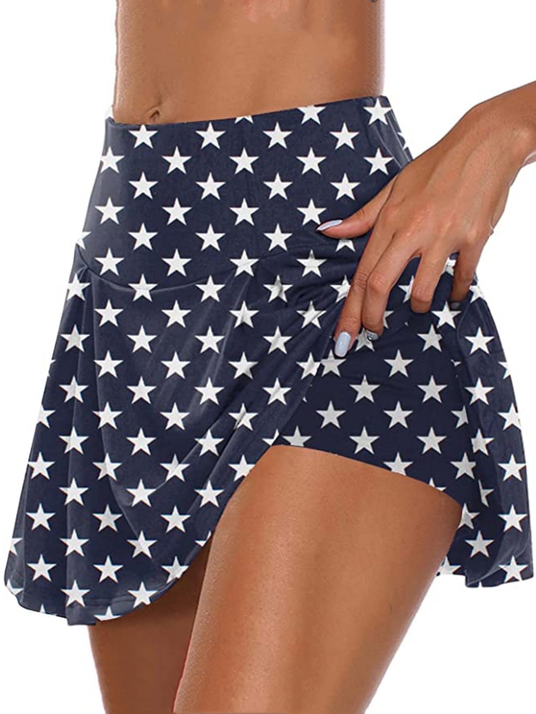 Summer Skort Solid Shorts, Sexy High Waist Fashion Biker Skort Shorts, Women's Clothing