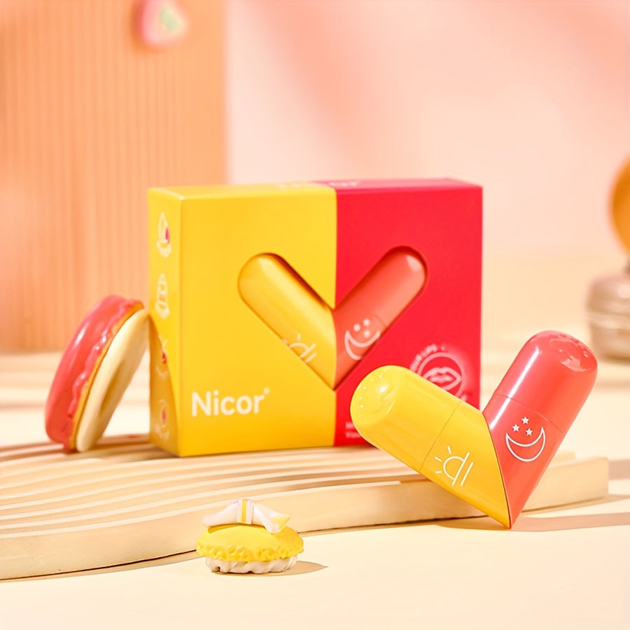 Matching lip balm couples lip balm moisturizing long-acting moisturizing I hydrating double-headed vitamin E fruit-flavored lip balm