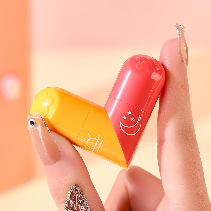 Matching lip balm couples lip balm moisturizing long-acting moisturizing I hydrating double-headed vitamin E fruit-flavored lip balm
