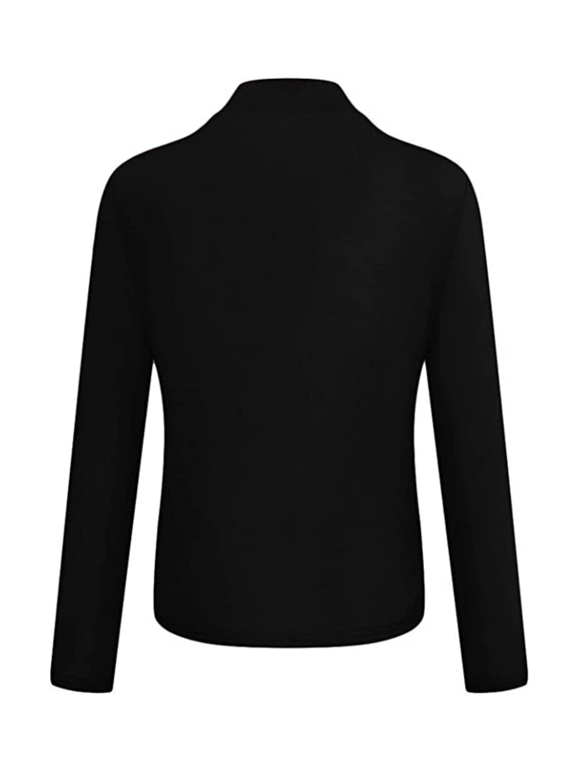 Women's All-Season Casual Blazer – Chic Open Front, Long Sleeve, Easy-Care Polyester with Contrast Collar
