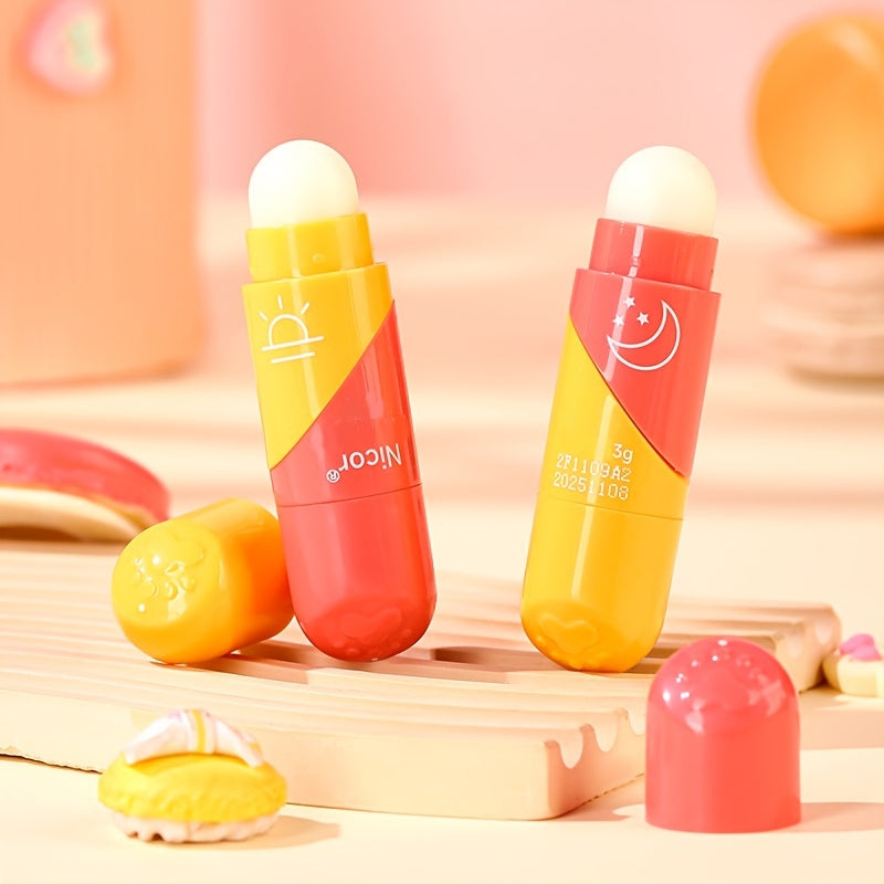 Matching lip balm couples lip balm moisturizing long-acting moisturizing I hydrating double-headed vitamin E fruit-flavored lip balm