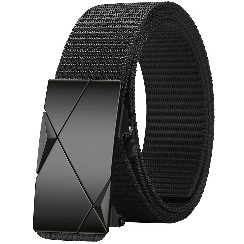 1Pcs Fashion Business Men's Belt Genuine Luxury Brand Leisure Belt Automatic Buckle Belt Canvas Belt With Cargo Pants Jeans Belt