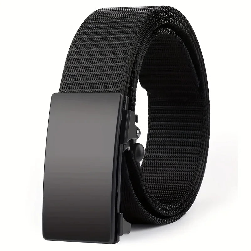1Pcs Fashion Business Men's Belt Genuine Luxury Brand Leisure Belt Automatic Buckle Belt Canvas Belt With Cargo Pants Jeans Belt