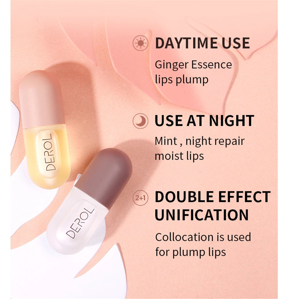 Day Night Ginger Mint Lip Plumping Liquid Plump and Increase Nourishing and Moisturizing Lip Set Box Lip Plumping Enhancer