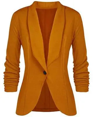 Office Ladies Blazer Long Sleeve Turn-down Collar Slim Waist Short Blazers Female Autumn Spring Jacket