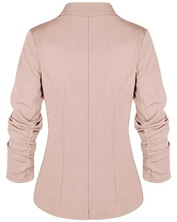 Office Ladies Blazer Long Sleeve Turn-down Collar Slim Waist Short Blazers Female Autumn Spring Jacket