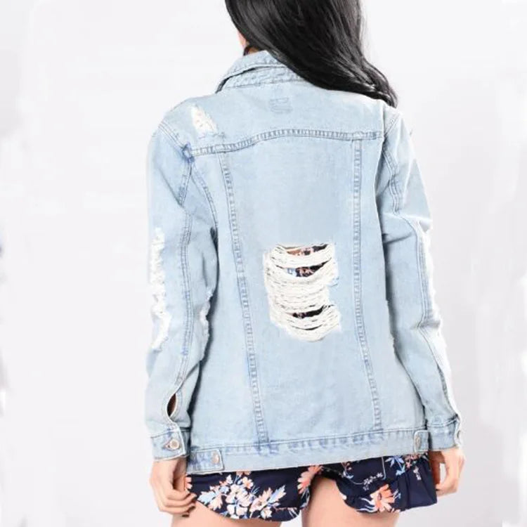 Cowboy Coat Clothing Women Denim Tops Jeans Jacket Long Sleeve Casual New Fashion M-5XL Plus Size Shorts Logos Low Solid Coats