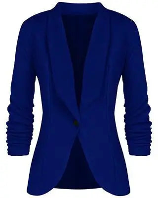 Office Ladies Blazer Long Sleeve Turn-down Collar Slim Waist Short Blazers Female Autumn Spring Jacket