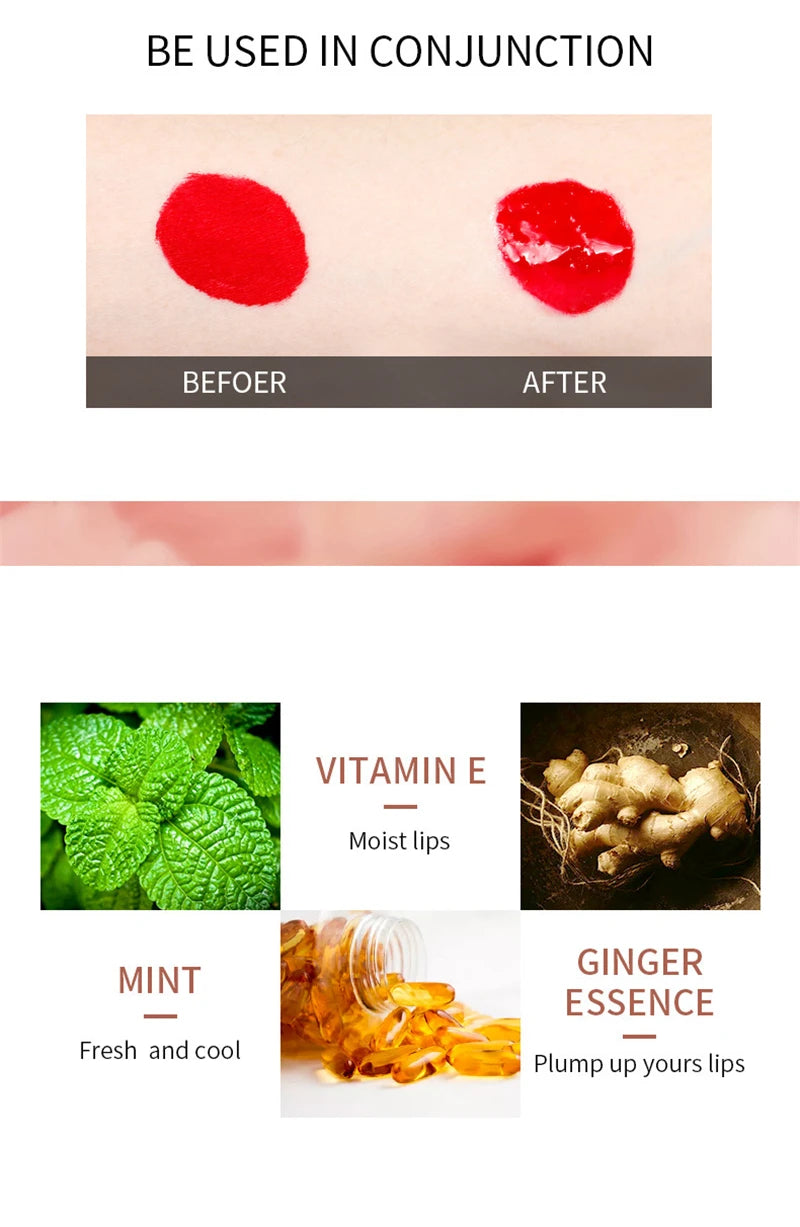 Day Night Ginger Mint Lip Plumping Liquid Plump and Increase Nourishing and Moisturizing Lip Set Box Lip Plumping Enhancer