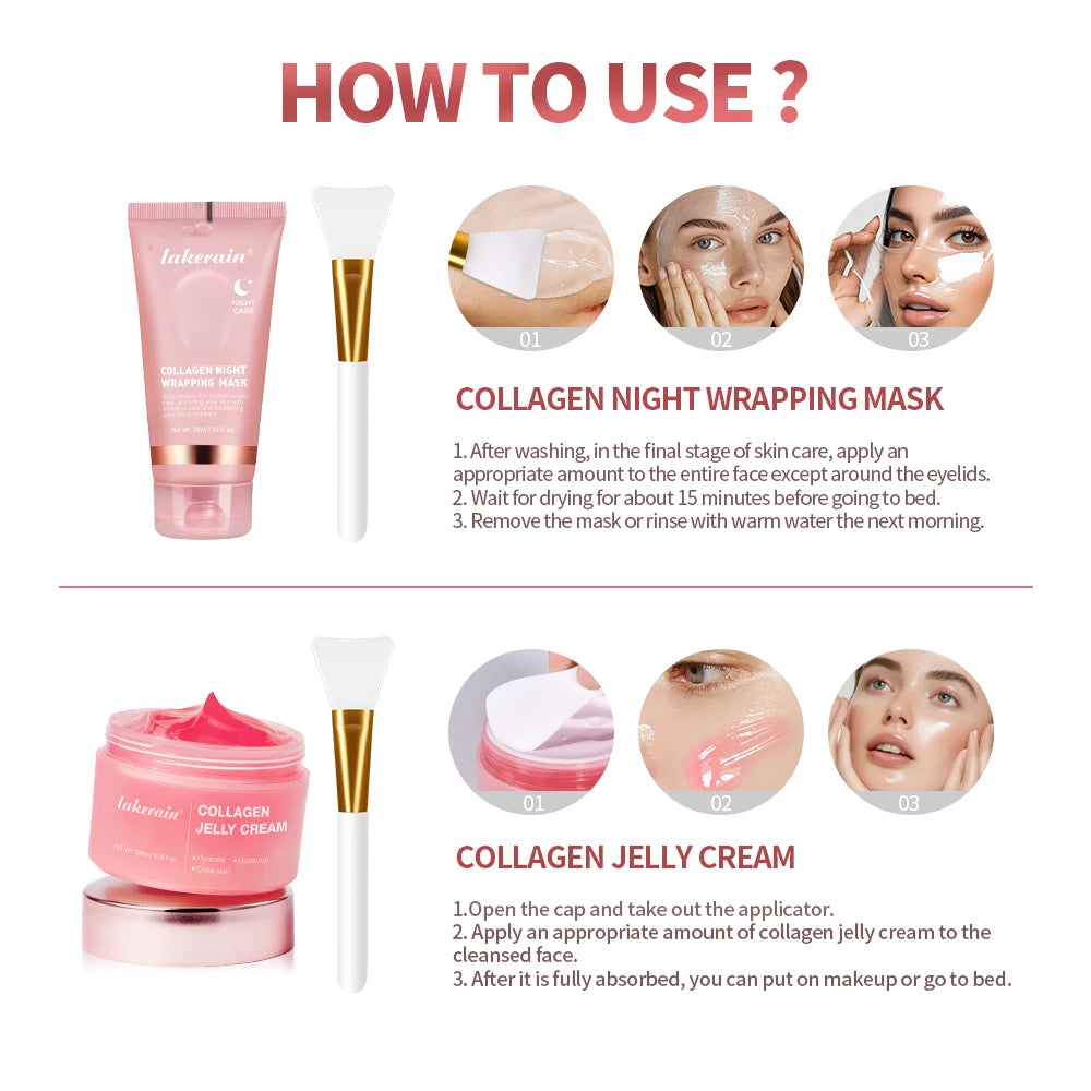 Collagen Peel-off Mask Jelly Night Wrapping Facial Mud Firming mask Daily Face Skincare Deep Cleaning Skin-Peeling Off Covers
