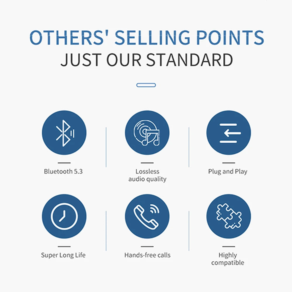 Bluetooth 5.3 Transmitter Receiver Adapter Wireless Audio For Car Music Headphone Speaker 3.5mm Jack AUX Wireless Audio Adapter