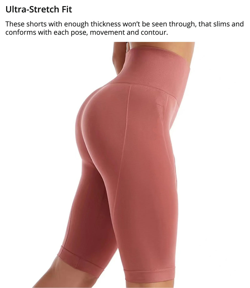 High Waist Sports Biker Shorts Women Naked Feeling Workout Push Up Leggings Tummy Control Yoga Running Fitness Gym Slim Pants