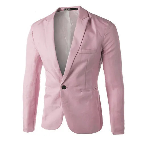Men Blazers Turn Down Collar Suits Business Coat Blazer Single Button Cardigan Outerwear Long Sleeve Casual Solid Pockets