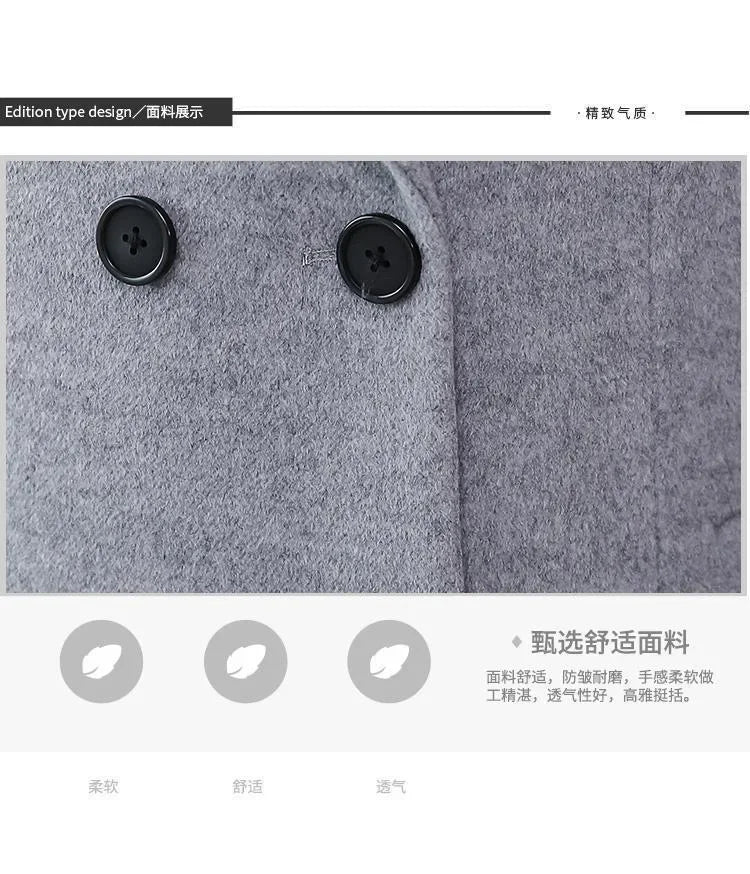 Elegant Coat Thickened Woolen Outerwear Waist Tight Autumn Winter Double Breasted Long Woolen Cardigan Cold Resistant