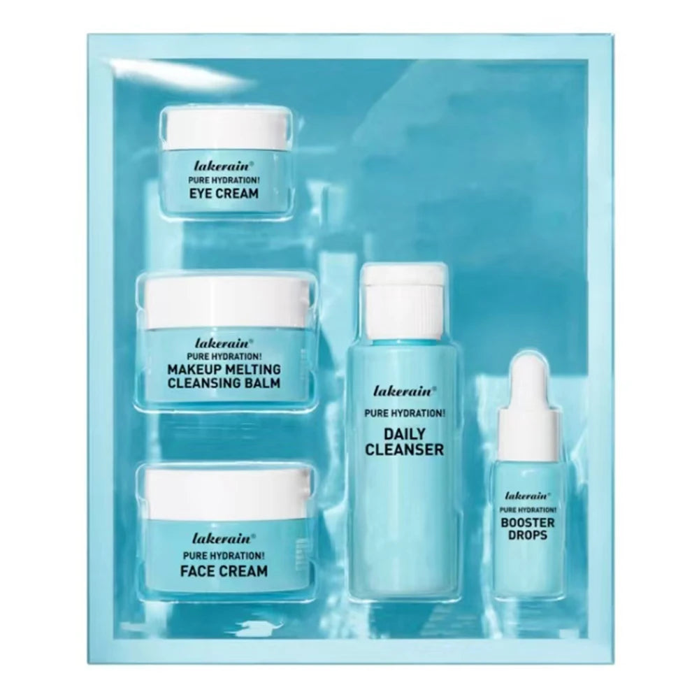 Skincare Mini Kit Cleanser Makeup Remover Moisturiser & Eye Cream For Hydrating Skin Airplane-Friendly Sizes Skincare Set