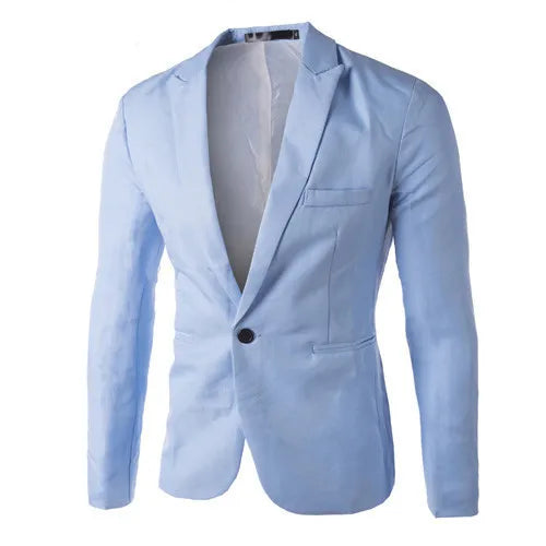 Men Blazers Turn Down Collar Suits Business Coat Blazer Single Button Cardigan Outerwear Long Sleeve Casual Solid Pockets
