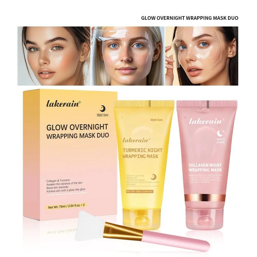 Moisturizing Wrapping Peel Off Facial Mask Smooth Face with Brush Firming Skin Mask Reduces Dullness Reduces Sagging