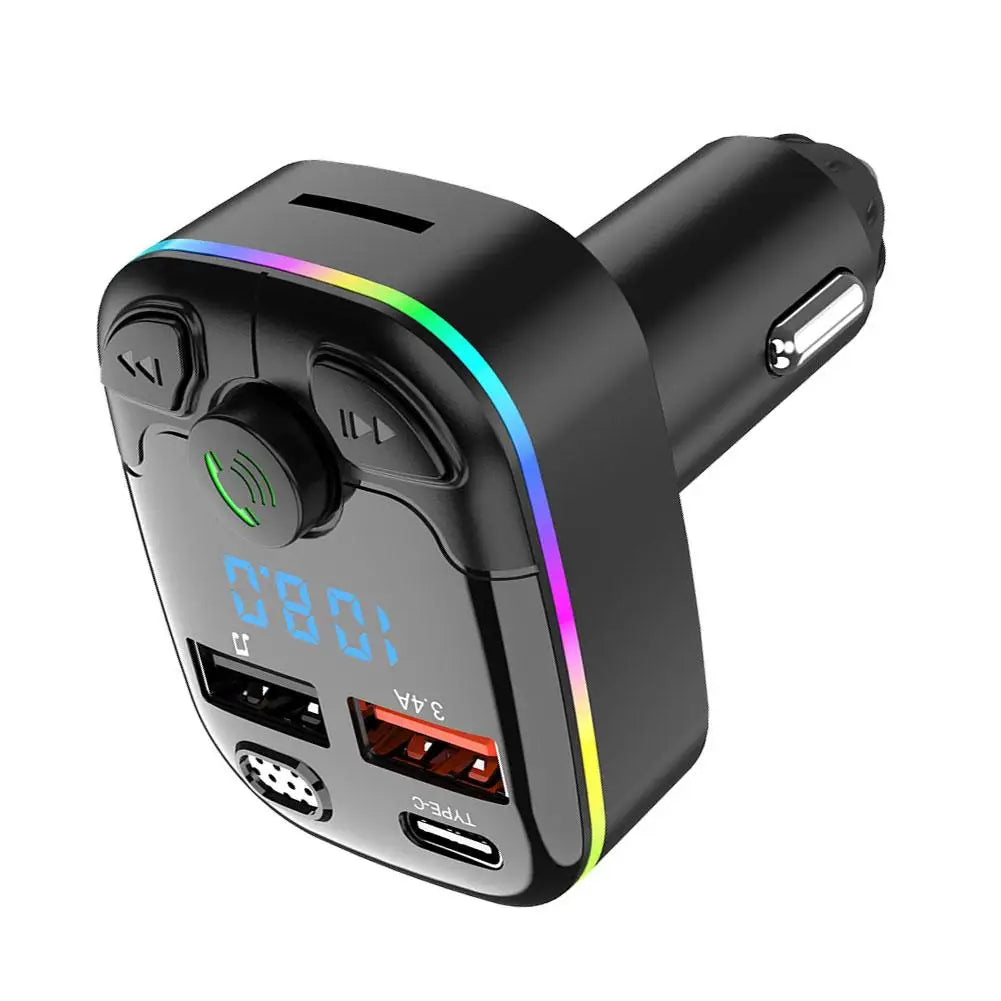 Car mp3 Handsfree Wireless Bluetooth Car Kit FM Transmitter TF Card LCD MP3 Player Dual USB 3.1A Car Charger Phone Charger