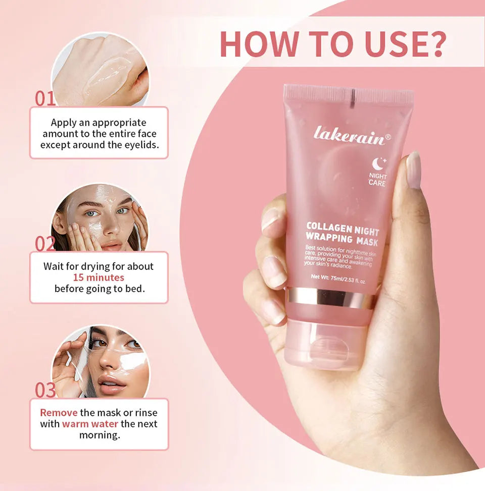 Collagen Peel-off Mask Jelly Night Wrapping Facial Mud Firming mask Daily Face Skincare Deep Cleaning Skin-Peeling Off Covers