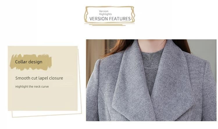 Autumn and Winter Woolen Coat Women's Thickened 2022 New Arrival Fashion High-End Temperament Cashmere Mid Length Long Length Plaids and Tweedst