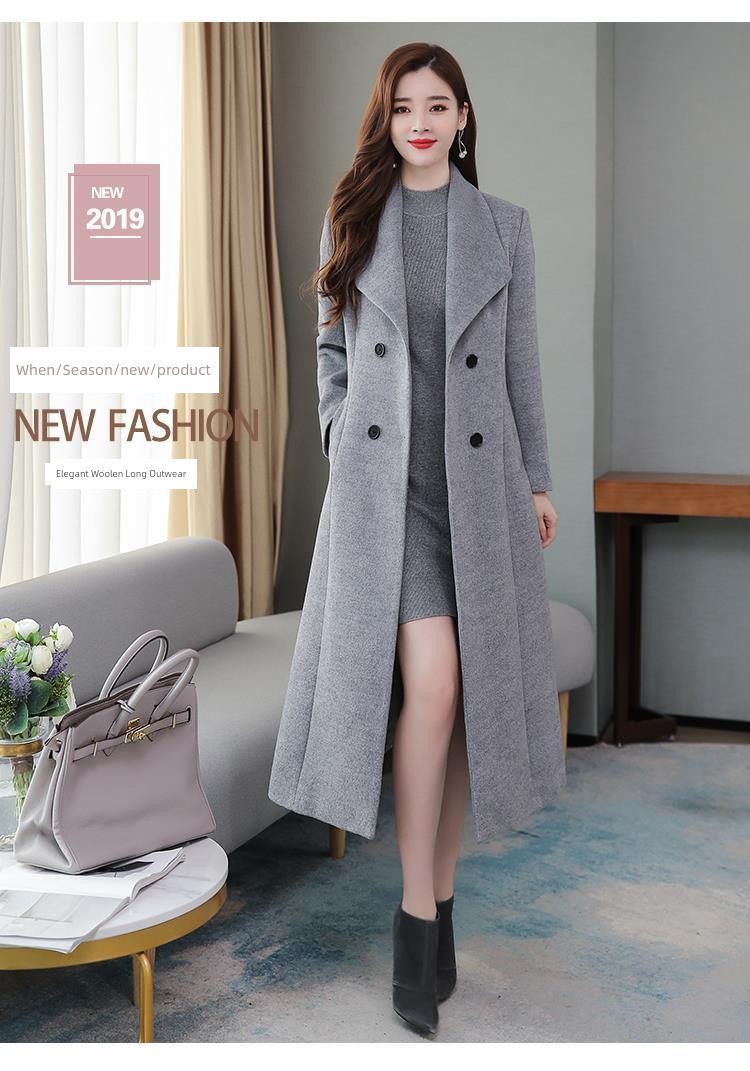 Autumn and Winter Woolen Coat Women's Thickened 2022 New Arrival Fashion High-End Temperament Cashmere Mid Length Long Length Plaids and Tweedst