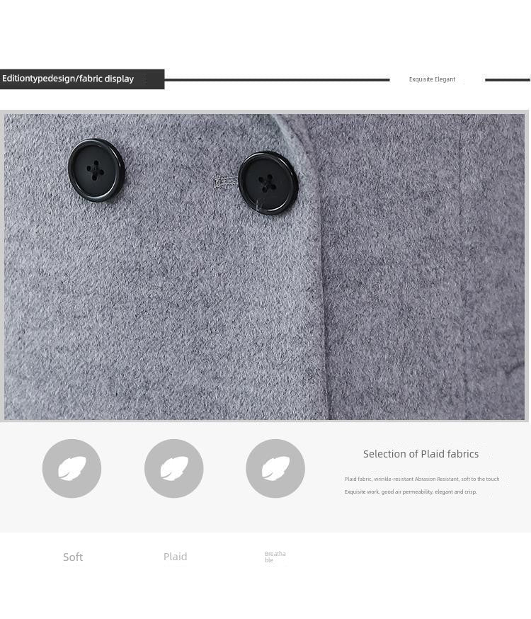 Autumn and Winter Woolen Coat Women's Thickened 2022 New Arrival Fashion High-End Temperament Cashmere Mid Length Long Length Plaids and Tweedst