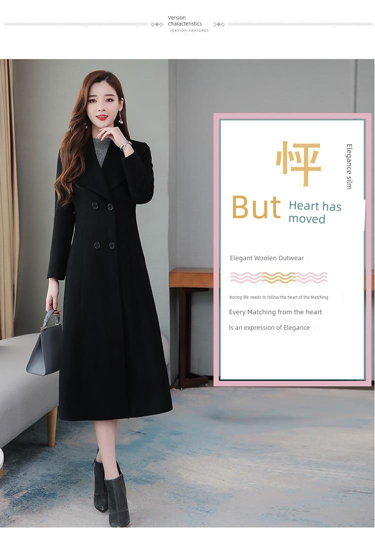 Autumn and Winter Woolen Coat Women's Thickened 2022 New Arrival Fashion High-End Temperament Cashmere Mid Length Long Length Plaids and Tweedst