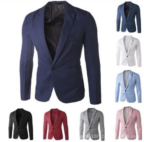 Men Blazers Turn Down Collar Suits Business Coat Blazer Single Button Cardigan Outerwear Long Sleeve Casual Solid Pockets